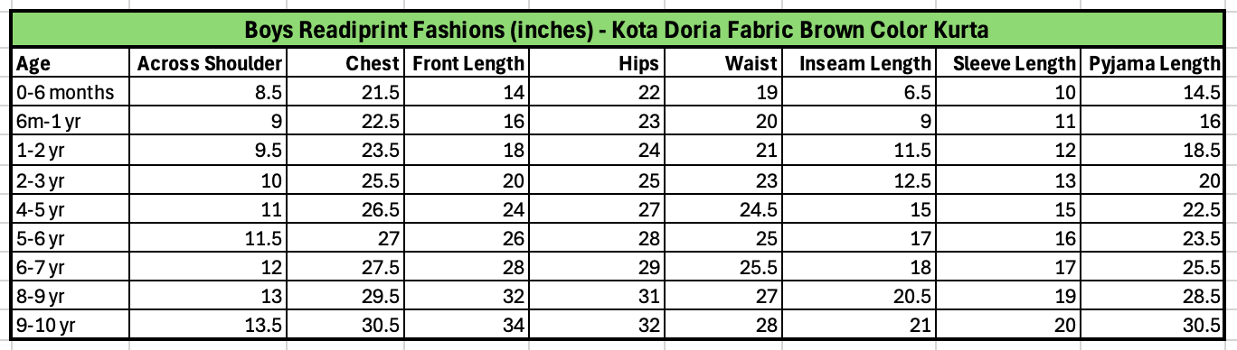 Boys Straight Style Kota Doria Fabric Brown Color Kurta and Pyjama With Attached Jacket - Mitthu Kids Ethnic Wear