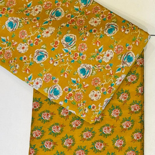 Girls Angrakha Style Kurti with Sharara Pants - Mustard Yellow - Mitthu Kids Ethnic Wear