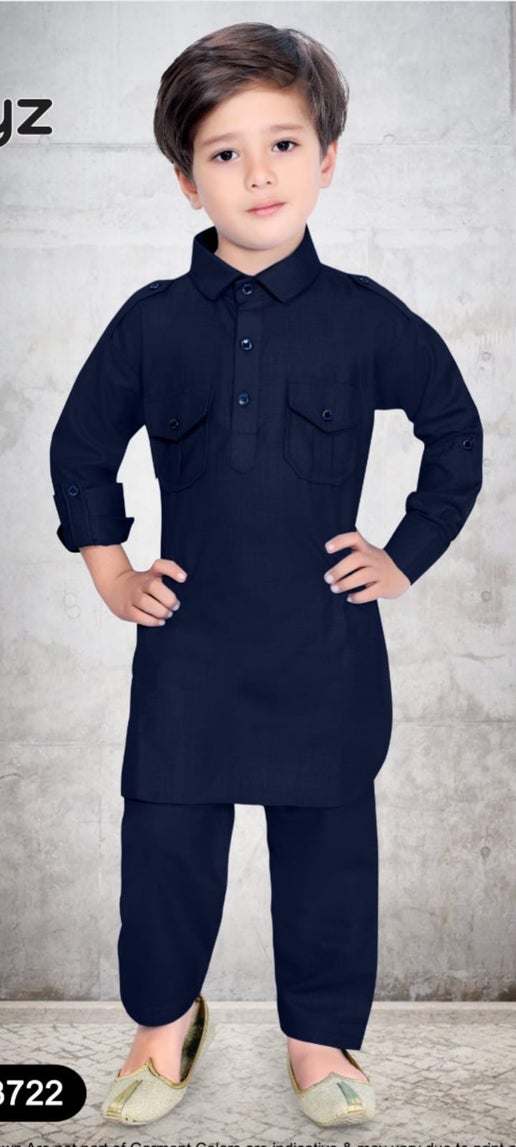 Pathani Blue - Infant - Mitthu Kids Ethnic Wear