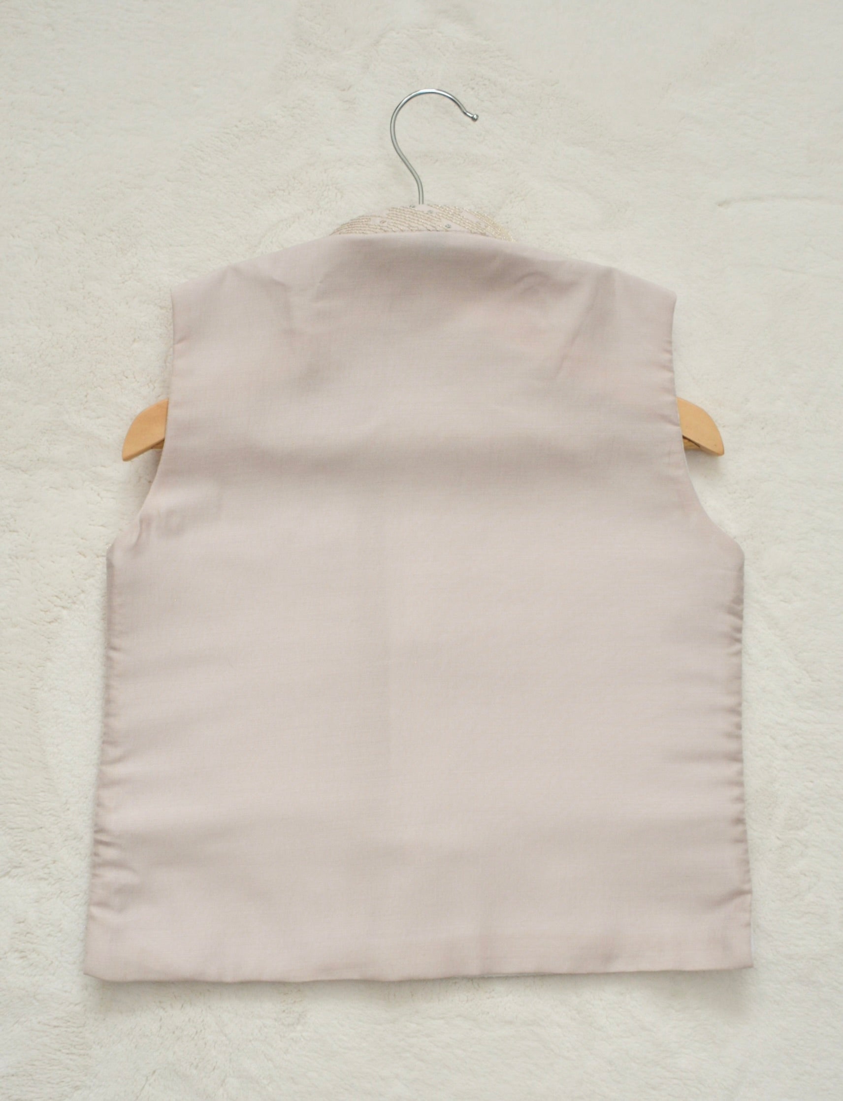 Boys Straight style Cotton Kurta & Pants with Waistcoat Bundi- Pinkish Beige - Mitthu Kids Ethnic Wear