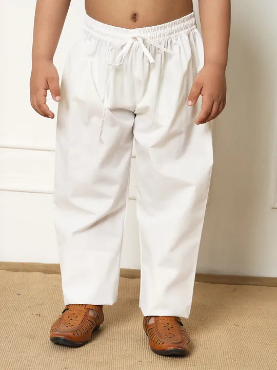 Boys Kurta & Pyjama Printed Kota Doria Fabric- Multi Colour - Infant - Mitthu Kids Ethnic Wear