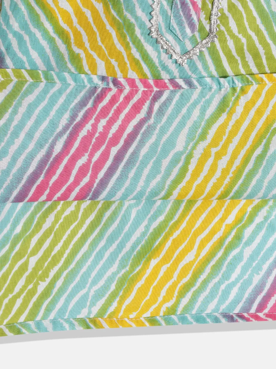 Boys Kurta & Pyjama Printed Cotton Fabric- Leheriya Multi Colour