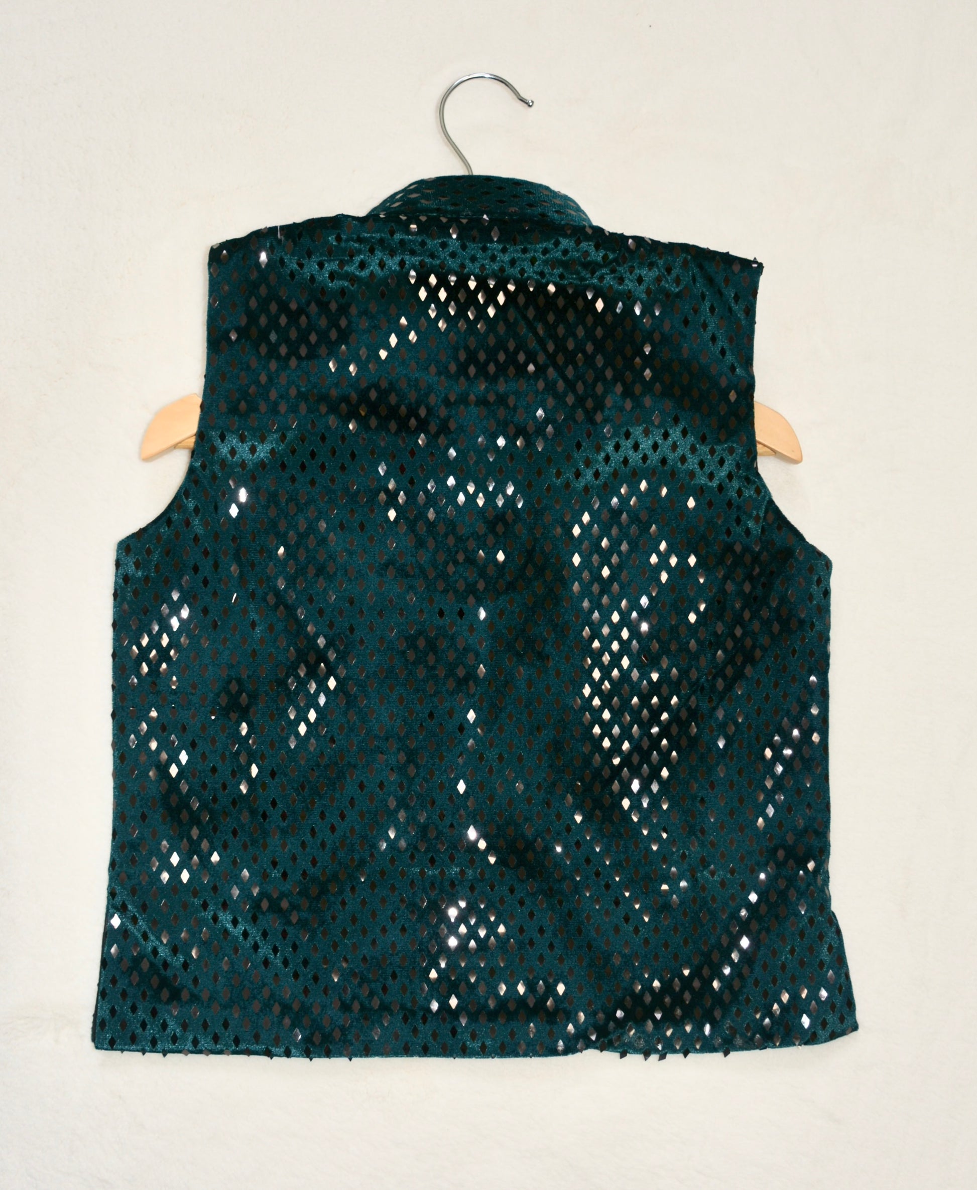 Boys Straight style Cotton Kurta & Pants with Waistcoat Bundi- Deep Sea Green - Mitthu Kids Ethnic Wear