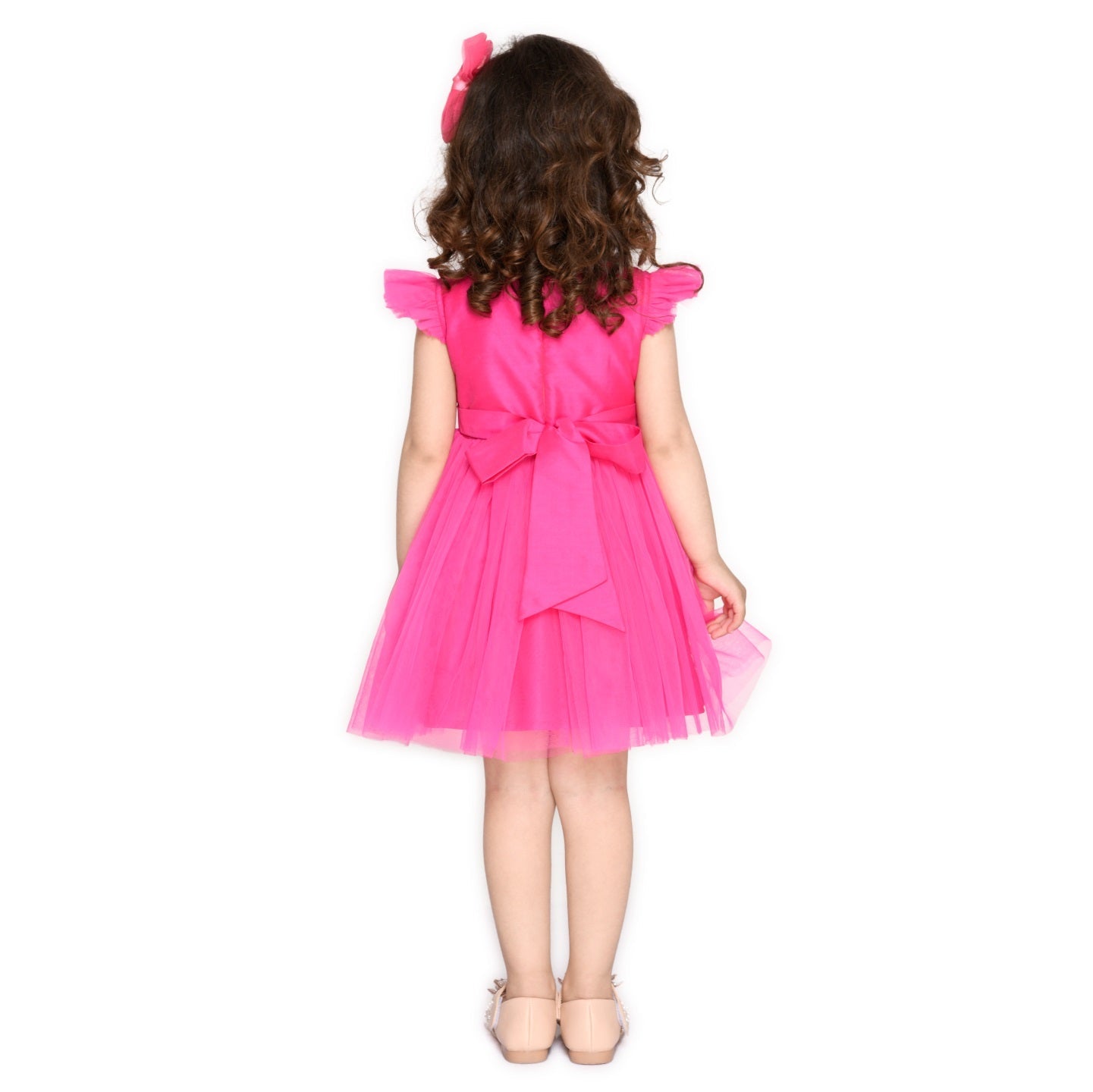 Magenta Girl's Above Knee Dress - Infant - Mitthu Kids Ethnic Wear