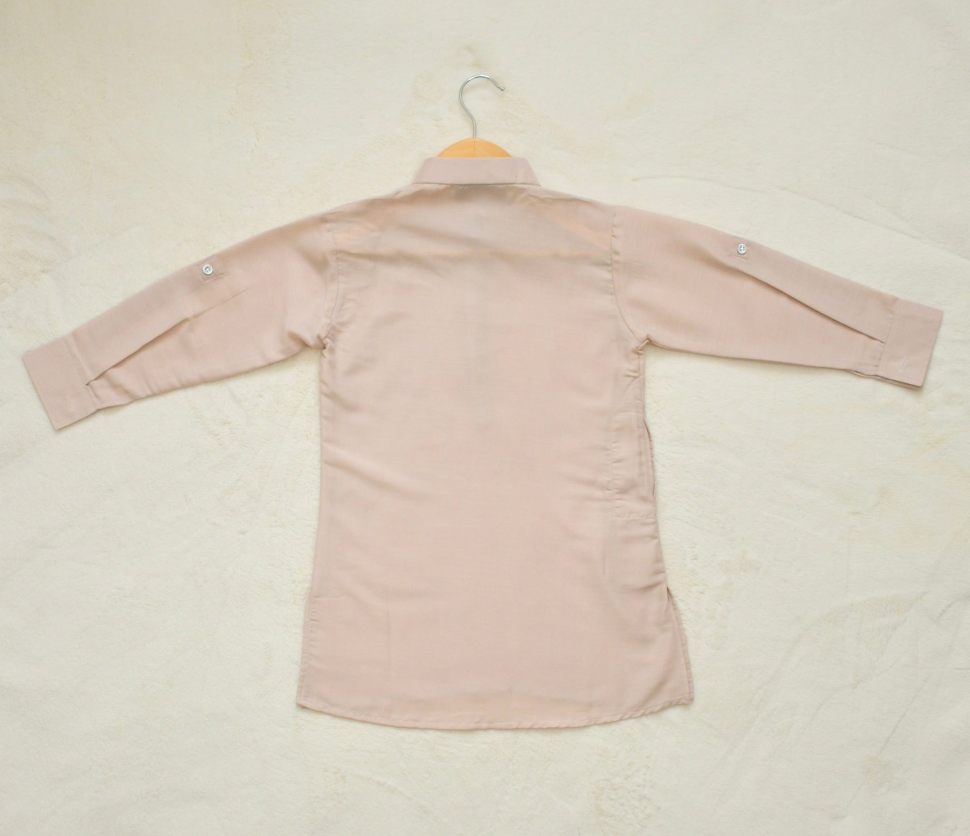 Boys Straight style Cotton Kurta & Pants with Waistcoat Bundi- Pinkish Beige - Mitthu Kids Ethnic Wear