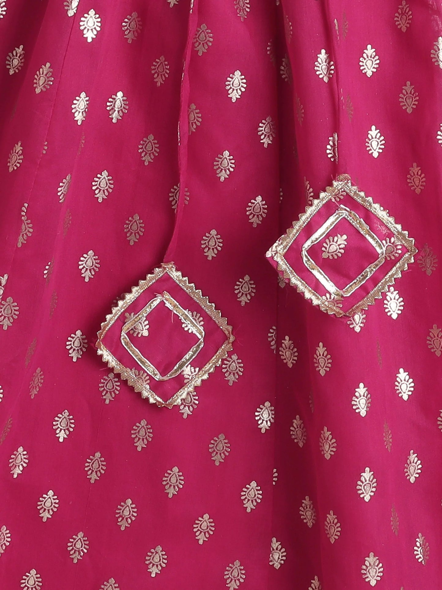 Girls Lehenga Choli With Dupatta-Blue & Pink