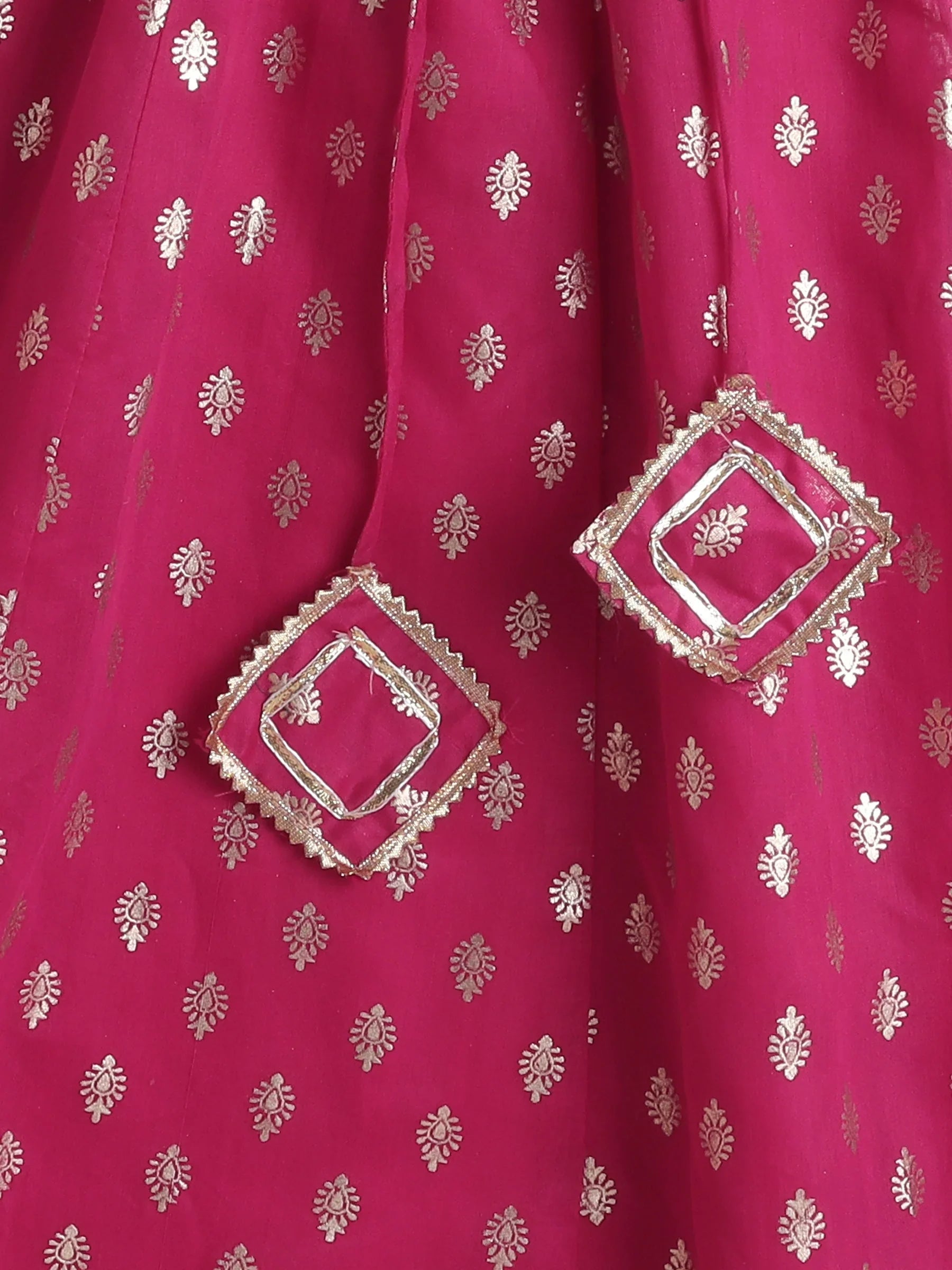 Girls Lehenga Choli With Dupatta-Blue & Pink - Infant - Mitthu Kids Ethnic Wear
