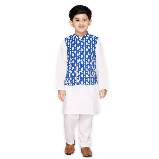 Shop in Canada: Classic Kids Kurta Pyjama with Waistcoat in soft cotton. Trendy, comfy for babies & toddlers. Free shipping $85+!