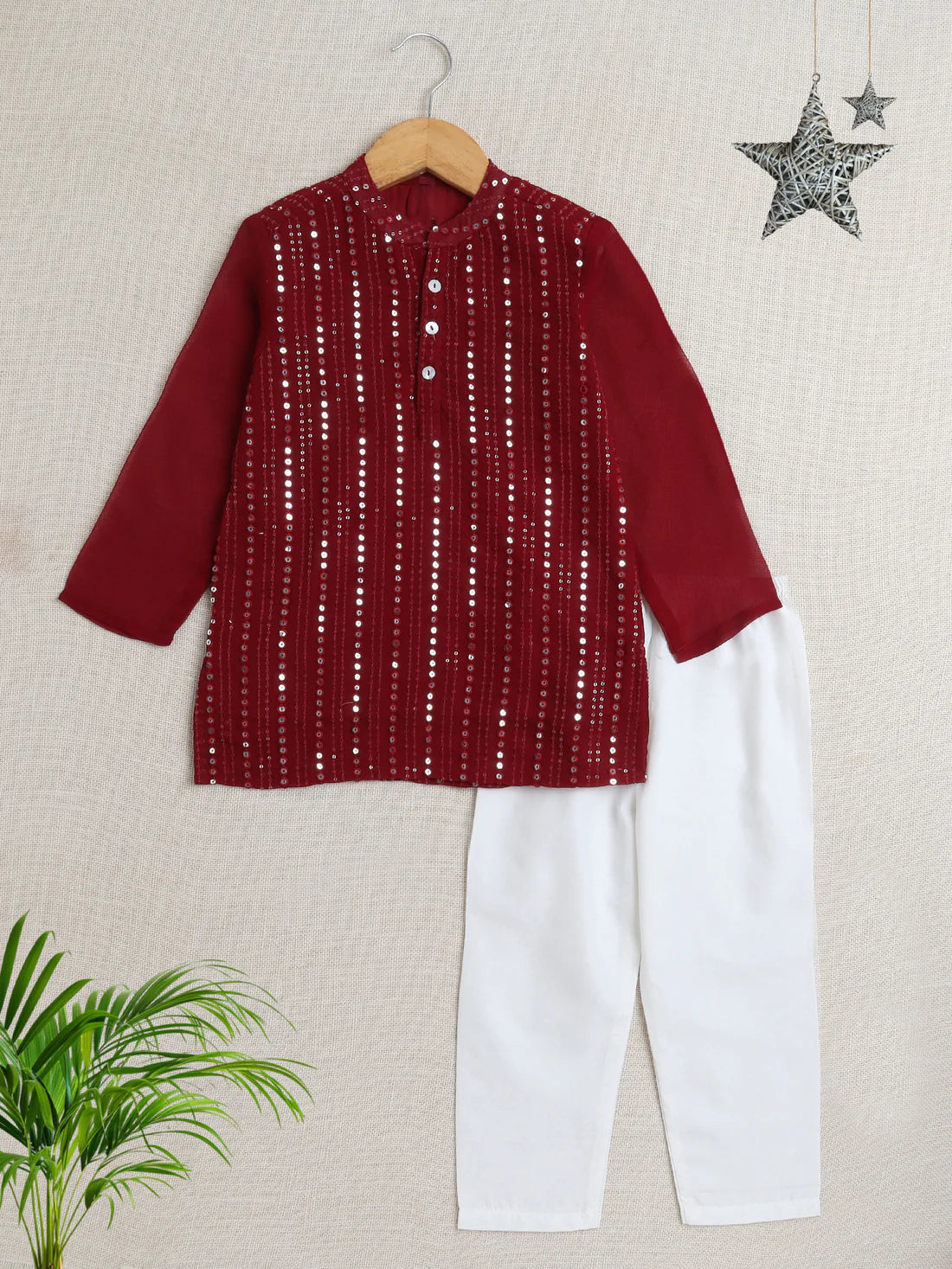 Boys mirror work kurta pyjama _Indian_eastern dress_for eid_ramadan_holi