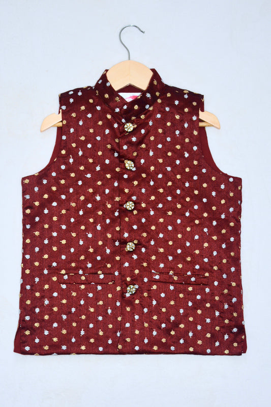 Little boys' Nehru jacket bundis,waistcoat for festivals & weddings. Elegant design, high-quality material, sizes 1-10Y