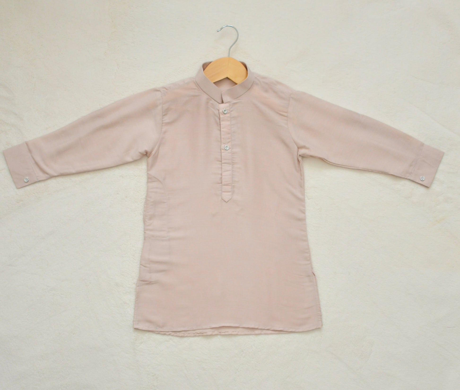 Boys Straight style Cotton Kurta & Pants with Waistcoat Bundi- Pinkish Beige - Mitthu Kids Ethnic Wear