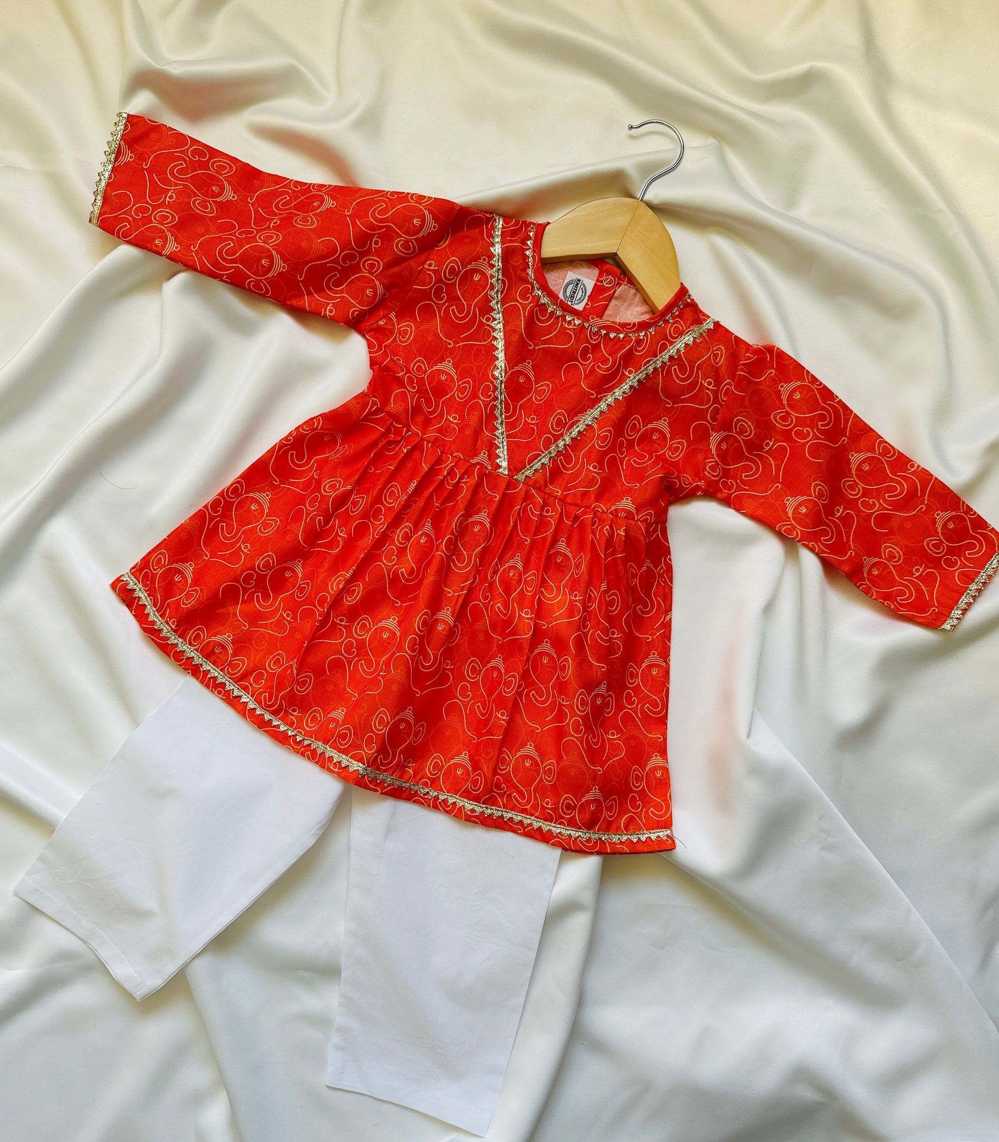 Puja & Diwali Special Dress for little girls, babies and toddlers. Comfortable traditional kids outfit in Canada.