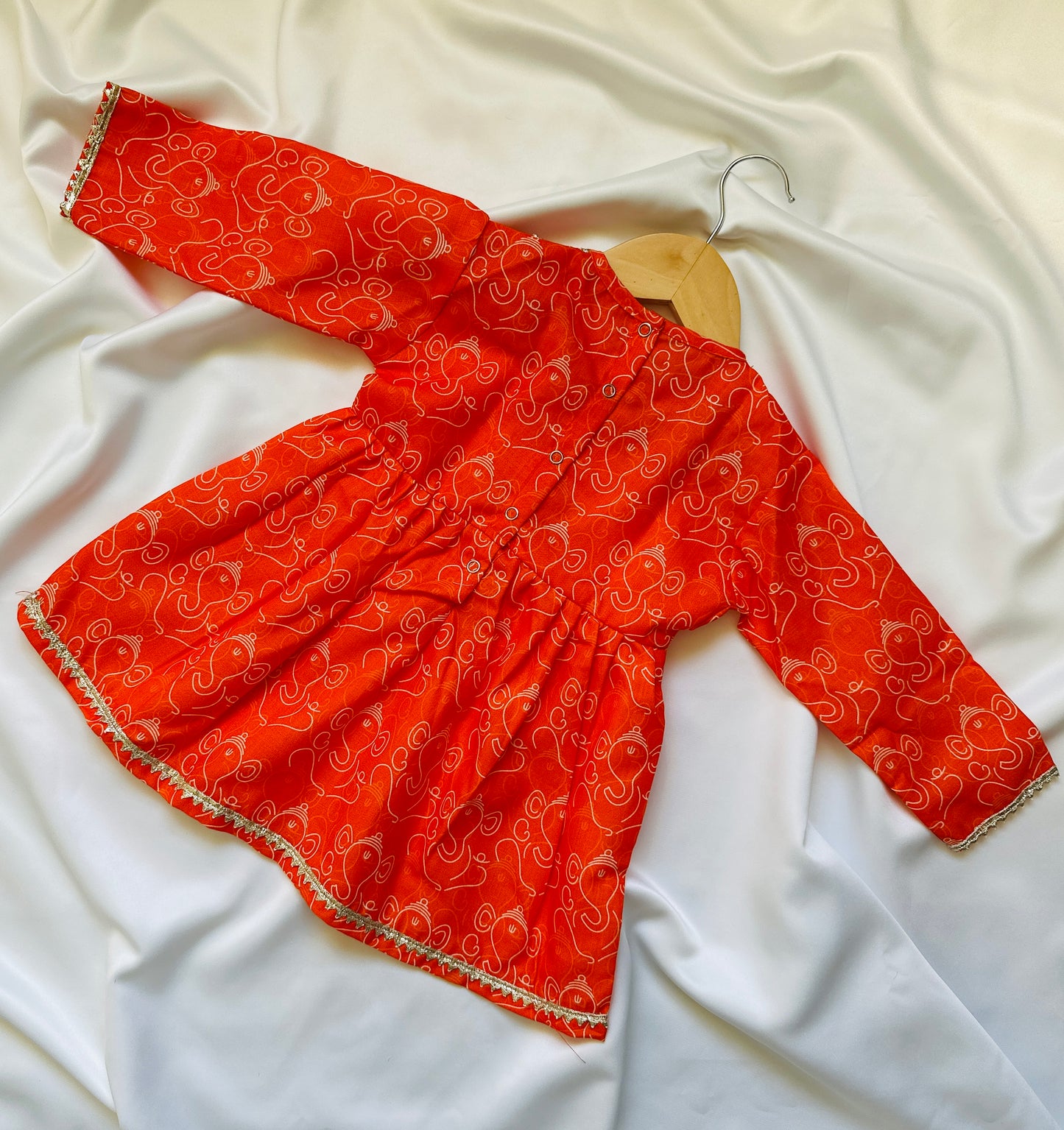 Puja & Diwali Special Dress for little girls, babies and toddlers. Comfortable traditional kids outfit in Canada.