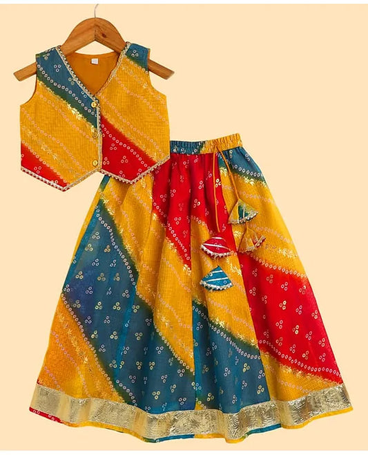 Girls colourful Indian dress for festivals  celebrations. Shop kids Indian traditional outfits in Canada.