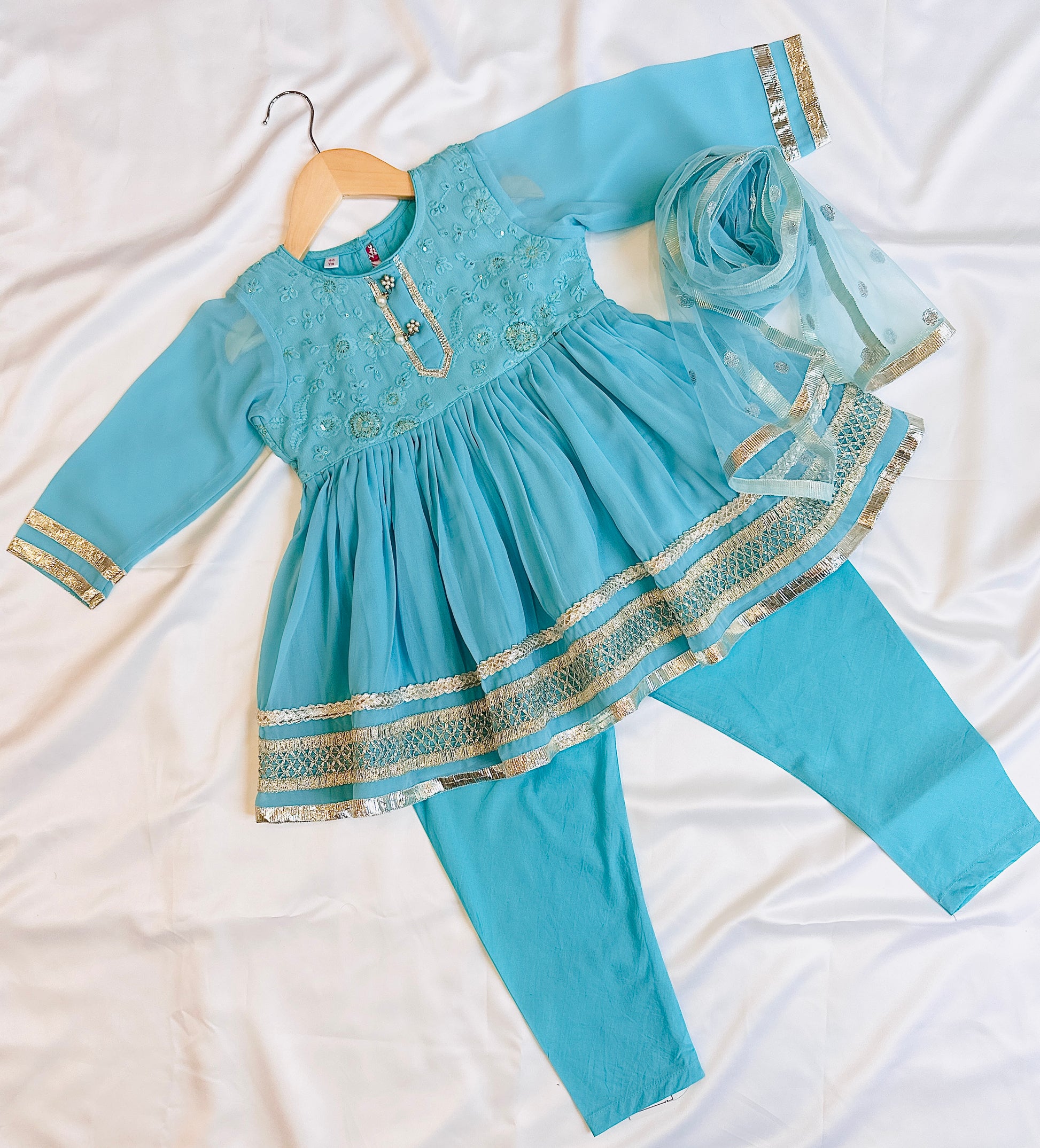Churidaar & frock kameez with lace work for Indian  Pakistani Festivals & celebrations.
