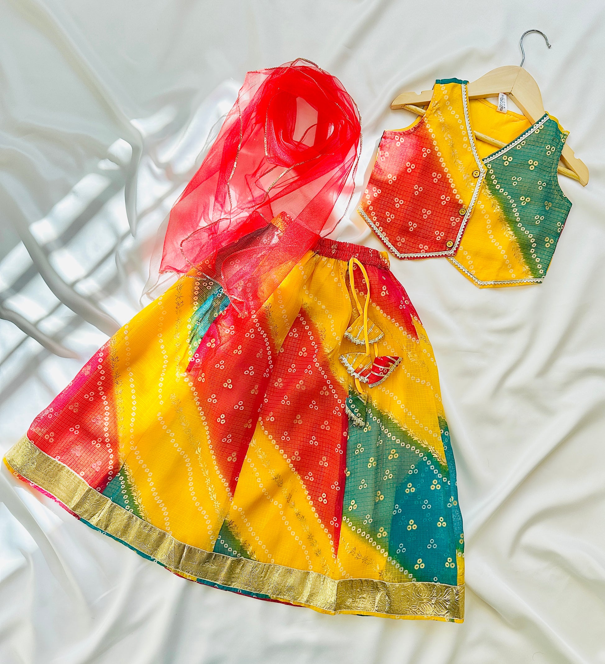 Girls Wedding Ethnic Western Wear Cotton Printed Readymade Traditional Lehenga Blouse And Dupatta