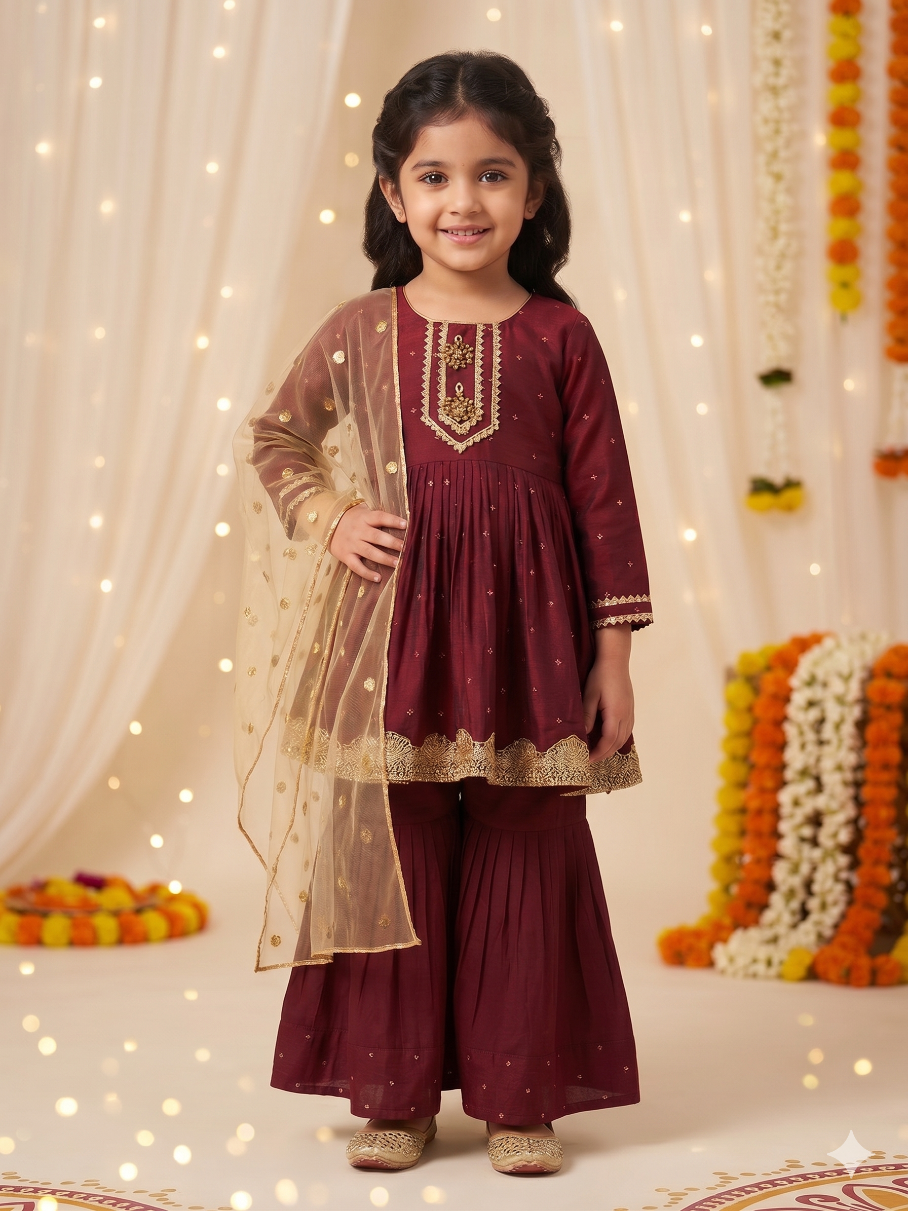 Maroon Sharara for babies, kids and toddlers in Canada