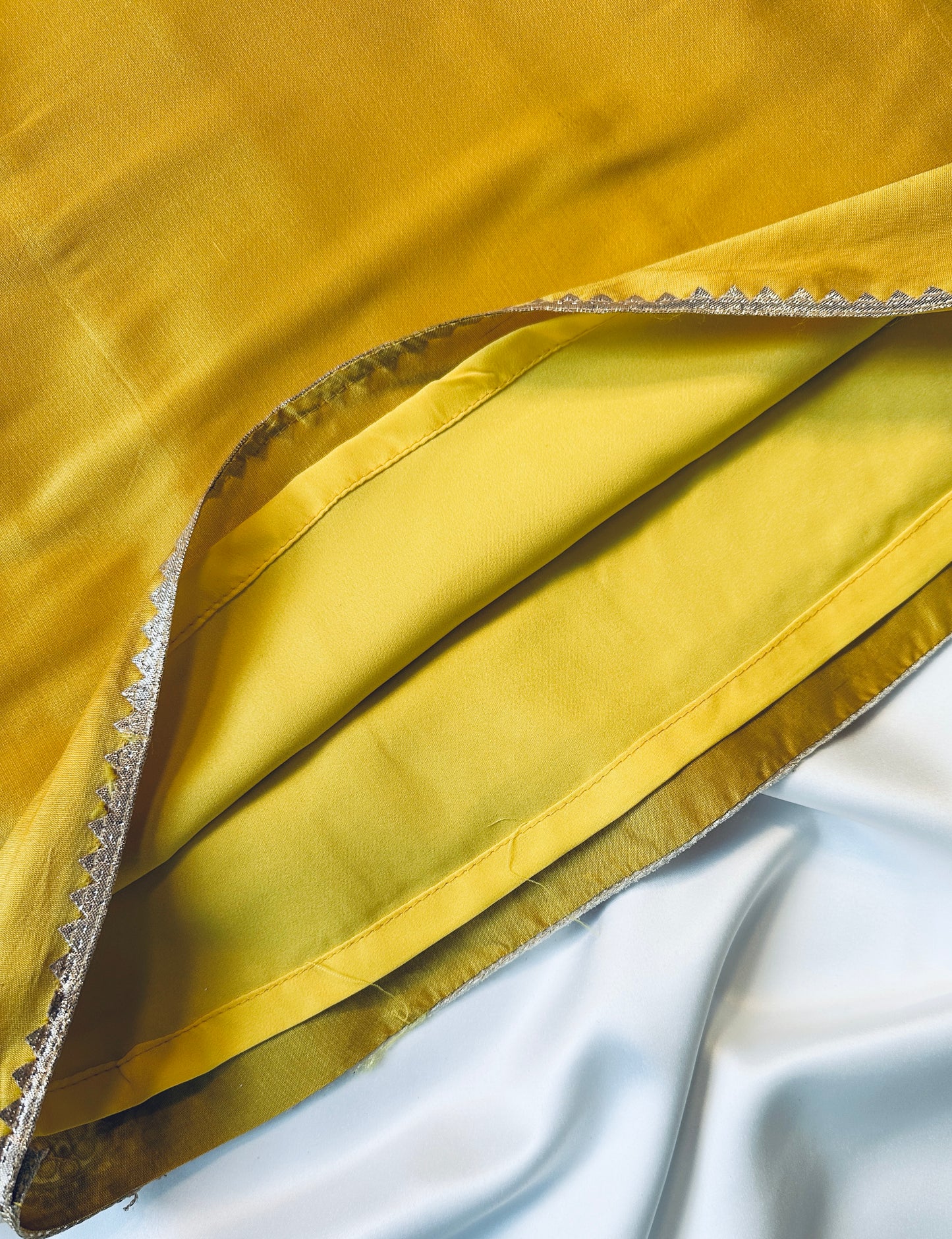 Girls Straight Cut Kameez with Pants & Dupatta - Yellow & Gold