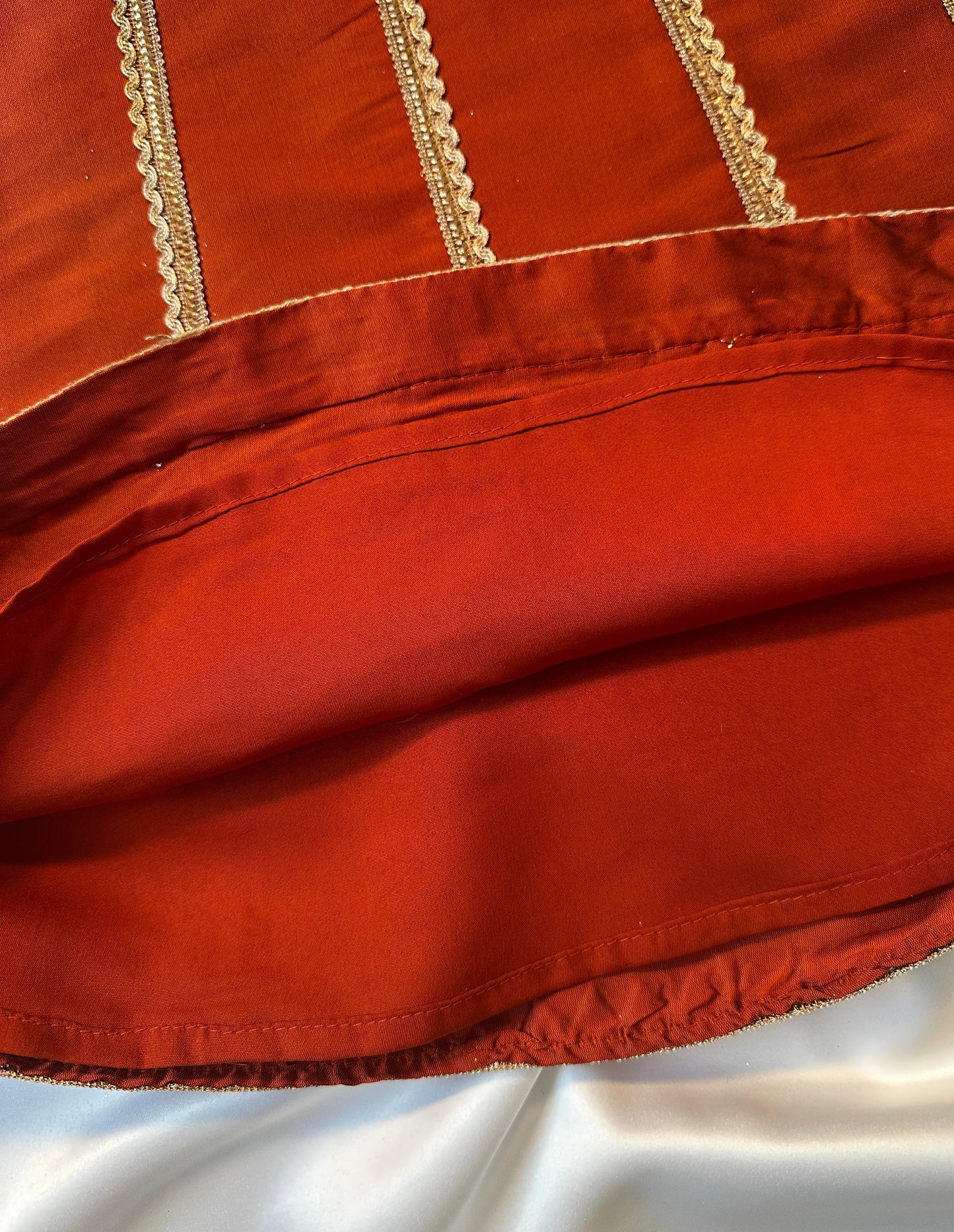 Girls straight-cut kameez with Pants & Dupatta - Copper & Gold - Infant - Mitthu Kids Ethnic Wear