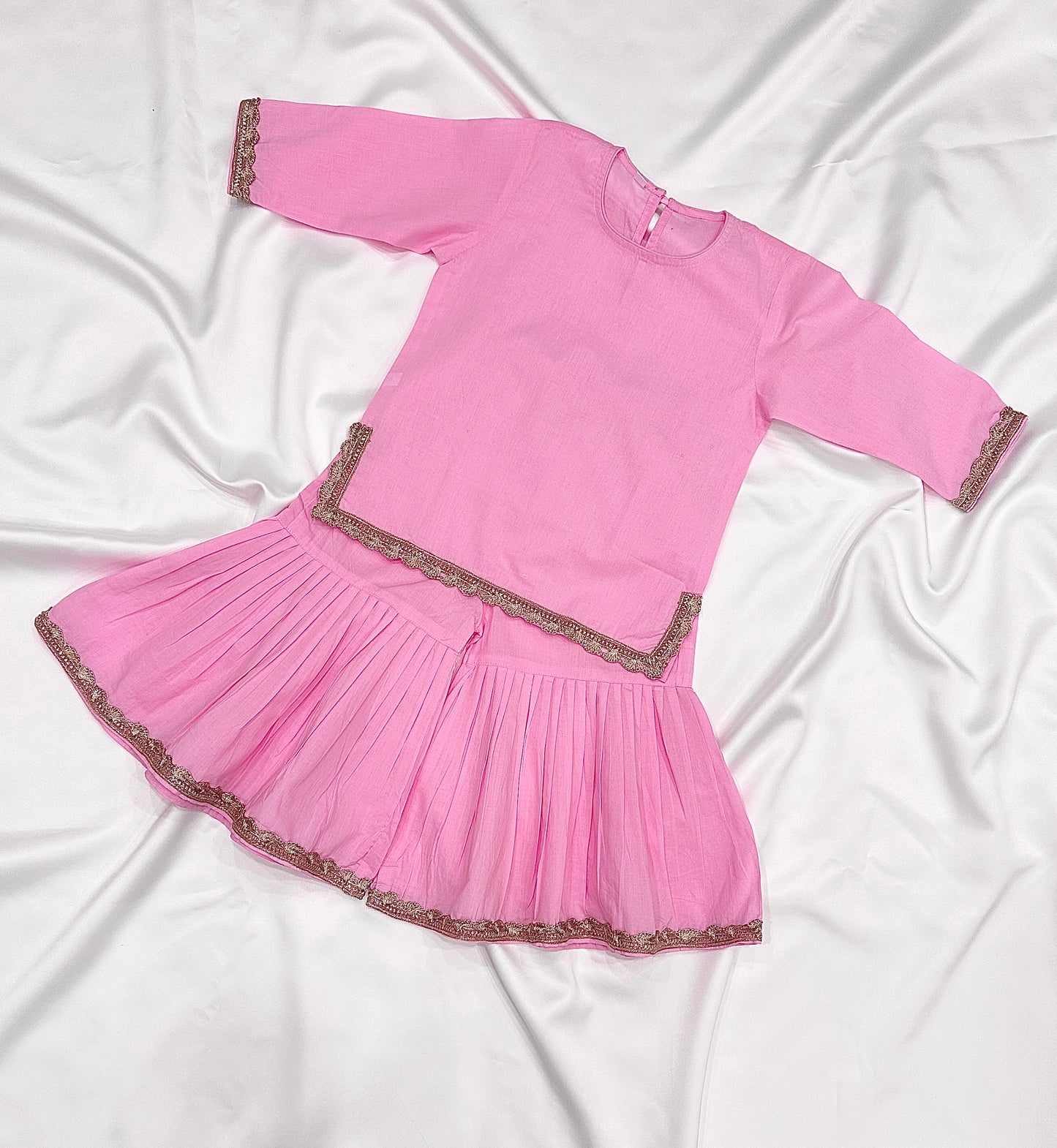 Sharara  & Kameez Set for Baby Girls - Baby Pink - Mitthu Kids Ethnic Wear