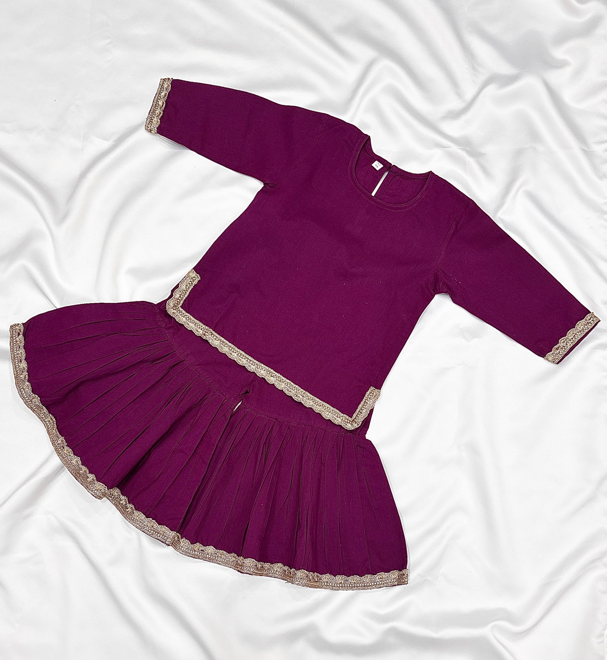 Sharara  & Kameez Set for Baby Girls - Purple - Mitthu Kids Ethnic Wear