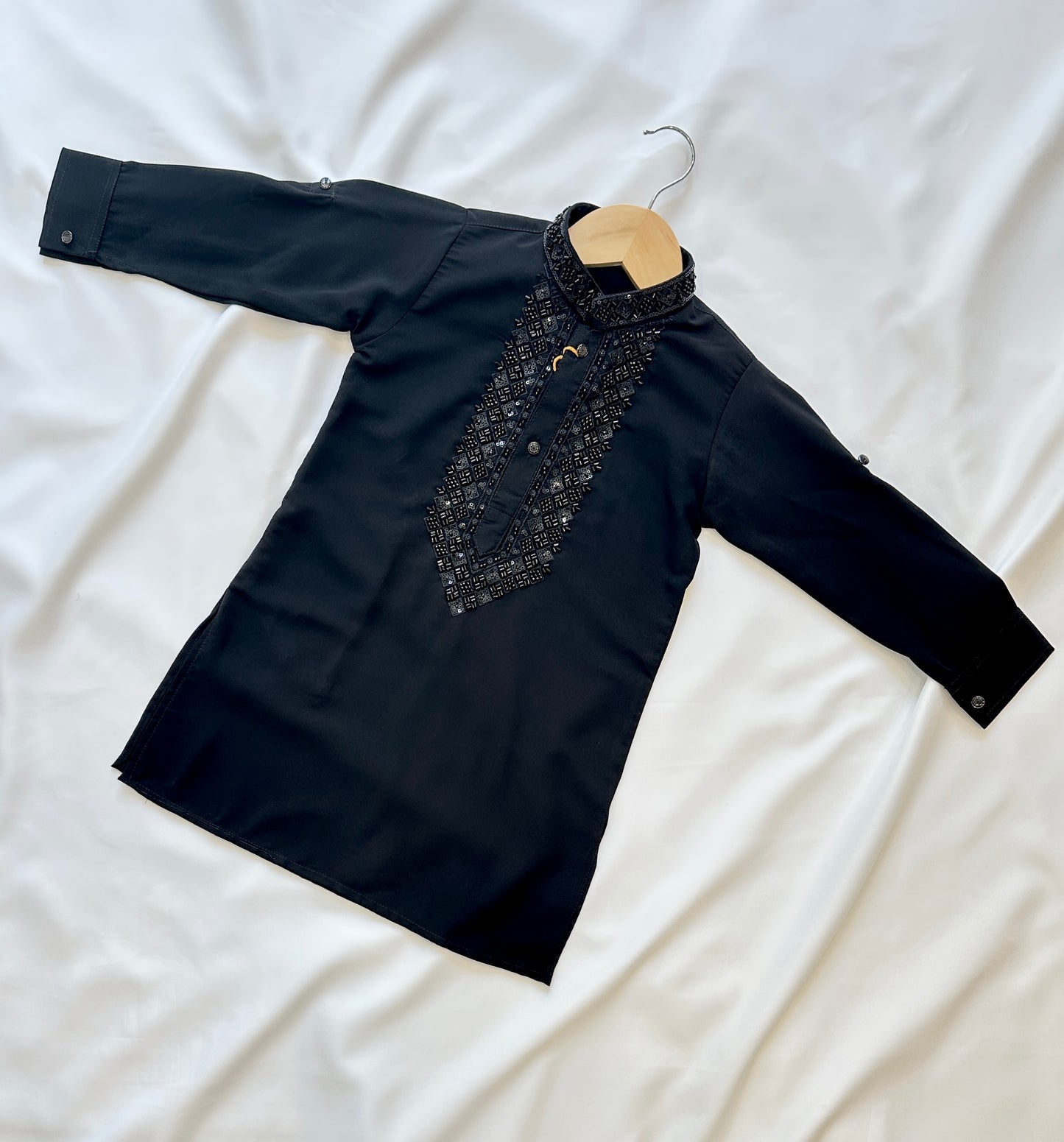 Boys Kurta Set- Black (Infant) - Mitthu Kids Ethnic Wear