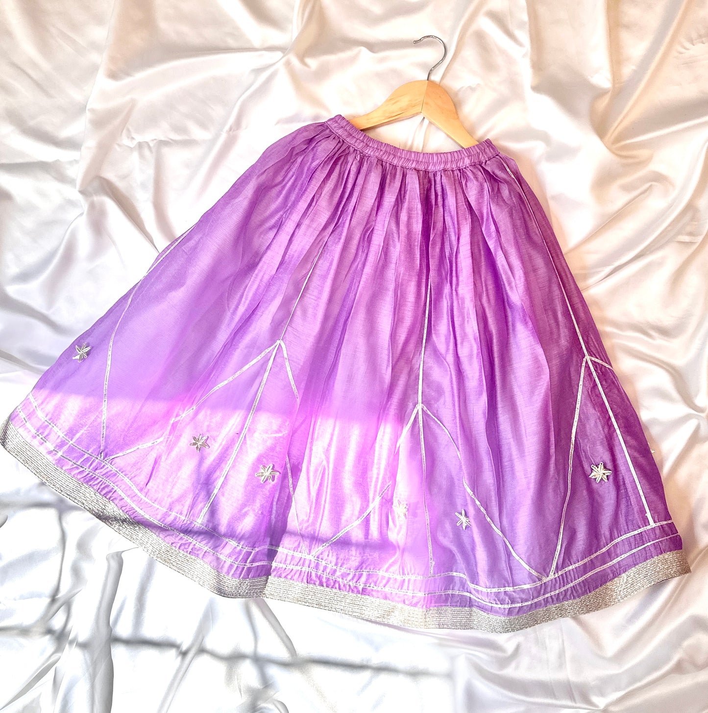 Girls Gota Work Lehenga Set with Dupatta - Lavender