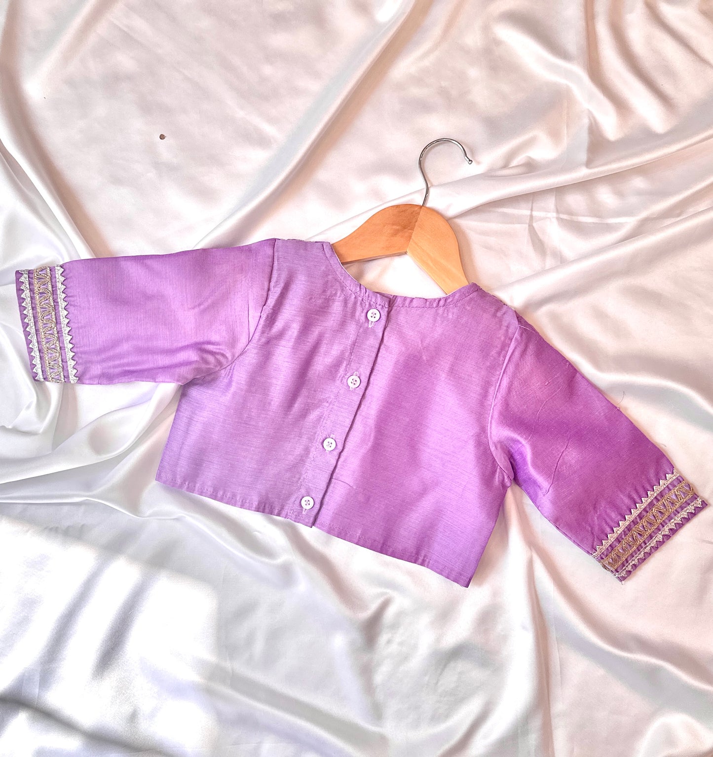 Girls Gota Work Lehenga Set with Dupatta - Lavender