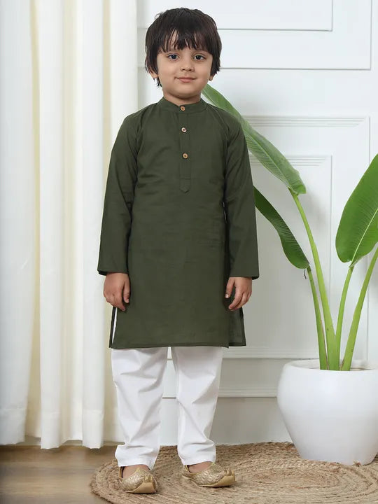 Elegant Boys’ Cotton Kurta Pyjama with Nehru Jacket. Perfect Indian kidswear in Canada for wedding attire, Diwali & pooja.