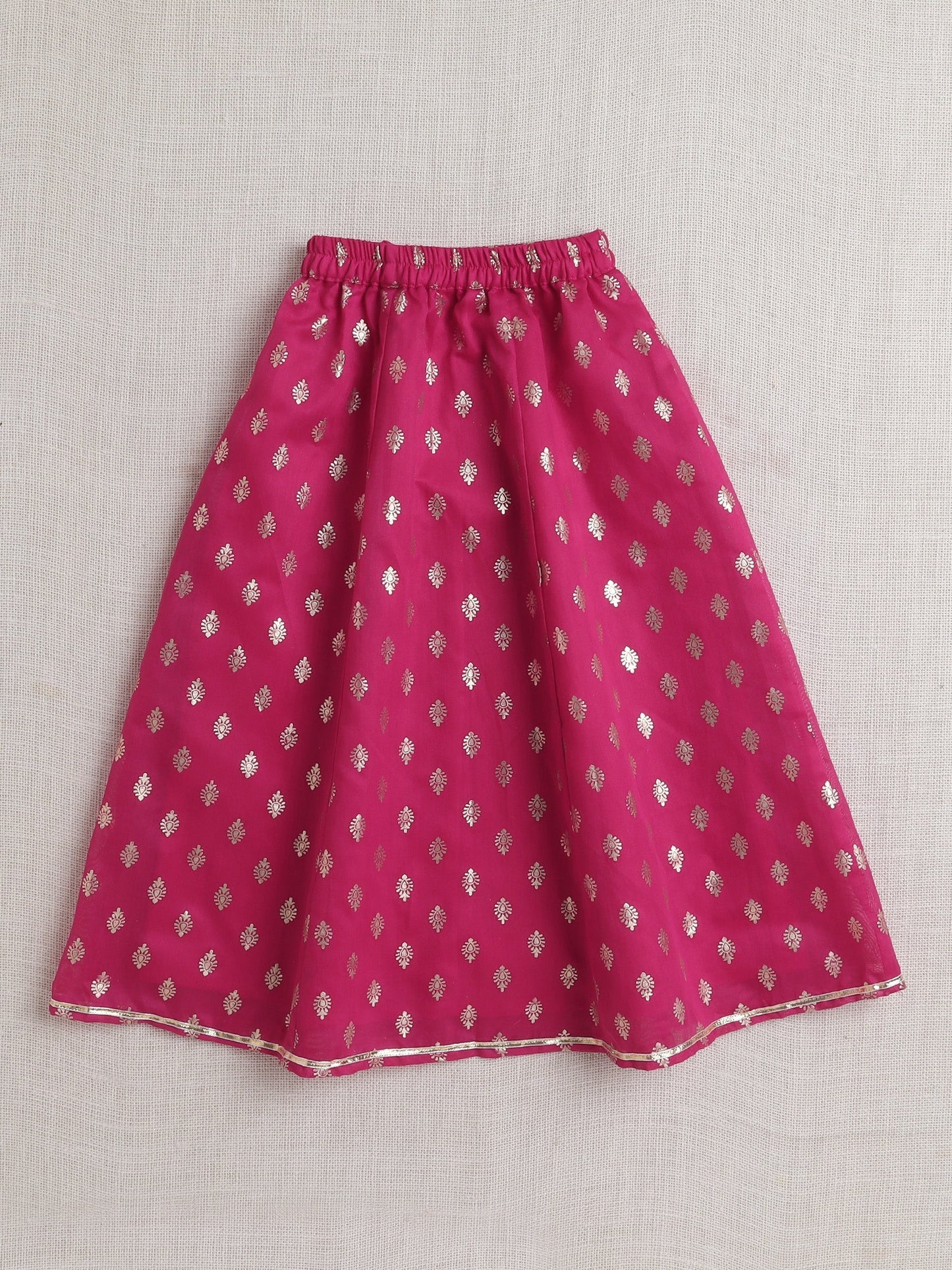 Girls Lehenga Choli With Dupatta-Blue & Pink - Infant - Mitthu Kids Ethnic Wear