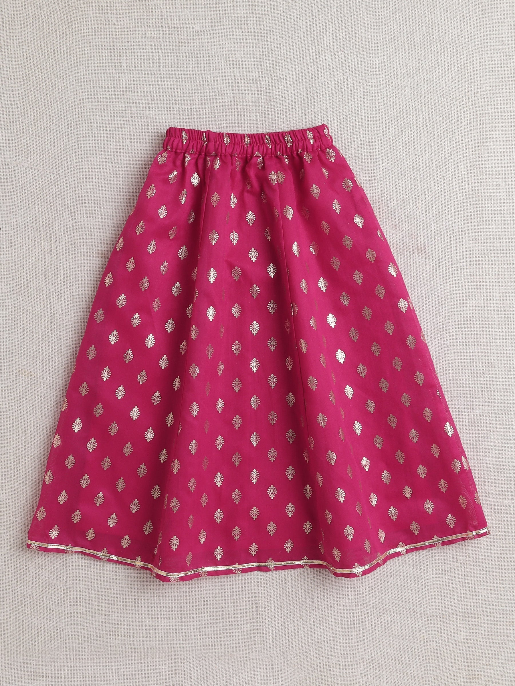 Girls Lehenga Choli With Dupatta-Blue & Pink - Infant - Mitthu Kids Ethnic Wear