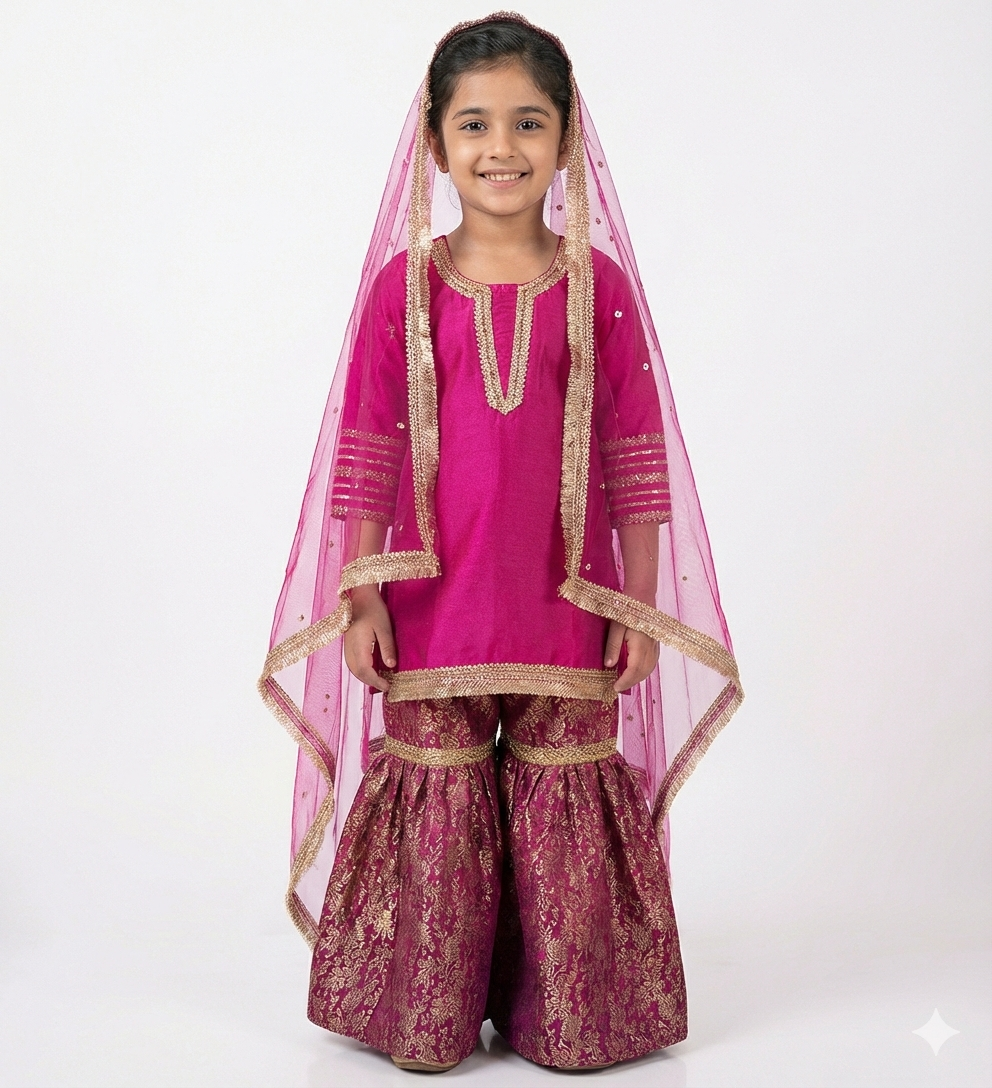 Easternwear, Indian, Pakistani, Sharara Kameez for girls for Eid, Ramadan