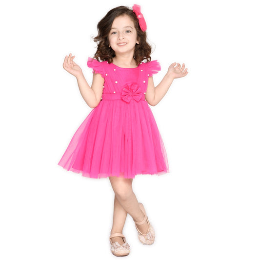Magenta Girl's Above Knee Dress - Infant