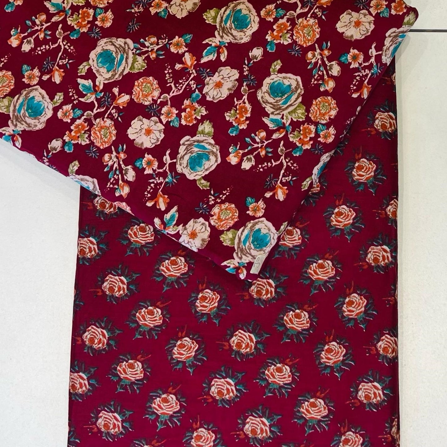 Girls Angrakha Style Kurti with Sharara Pants - Maroon - Mitthu Kids Ethnic Wear