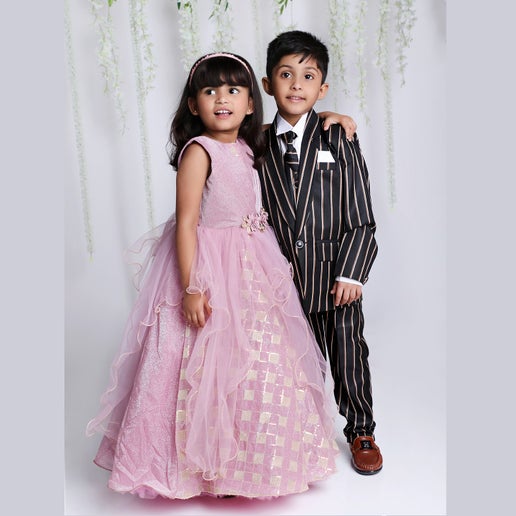 Girl’s Lilac Party Dress - Mitthu Kids Ethnic Wear