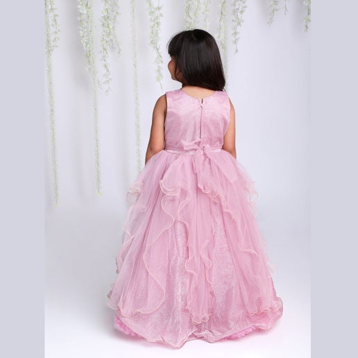 Girl’s Lilac Party Dress - Mitthu Kids Ethnic Wear